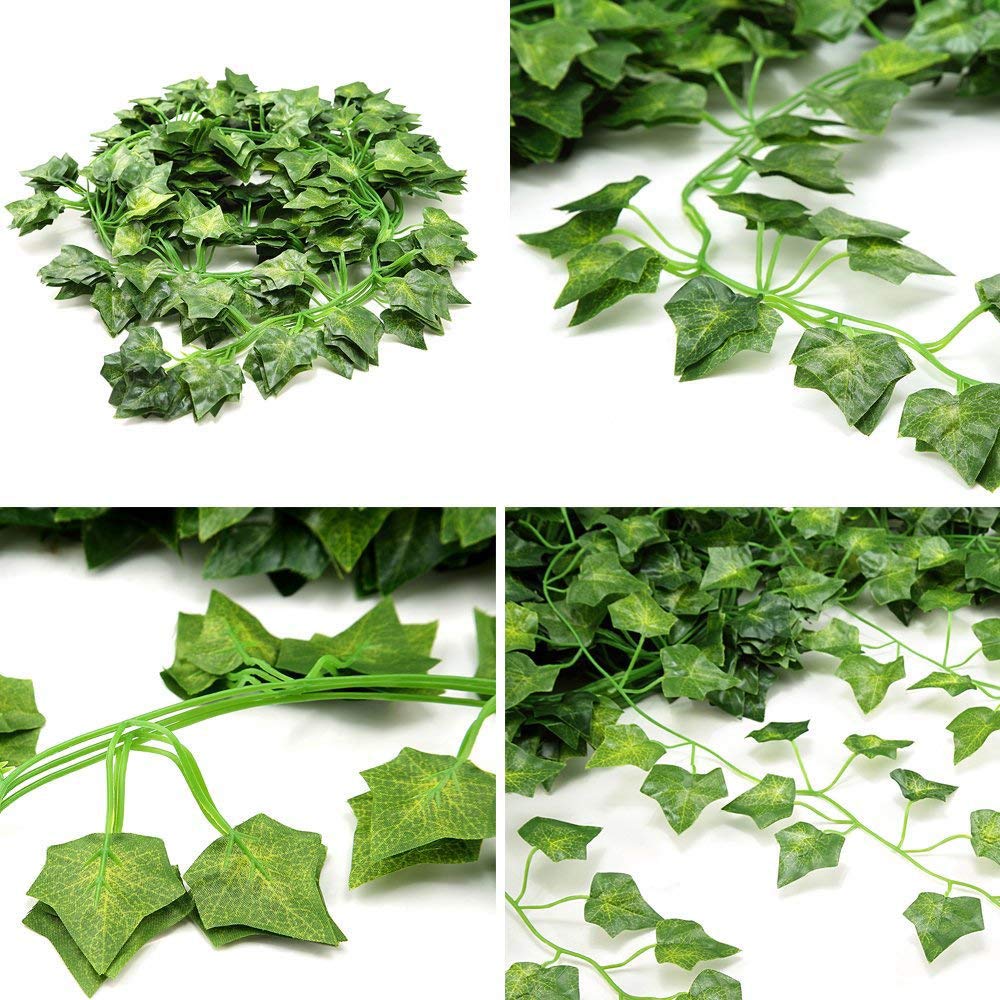 12 Pack 7ft Artificial Ivy Leaves Greenery Vine Faux Hanging Plants