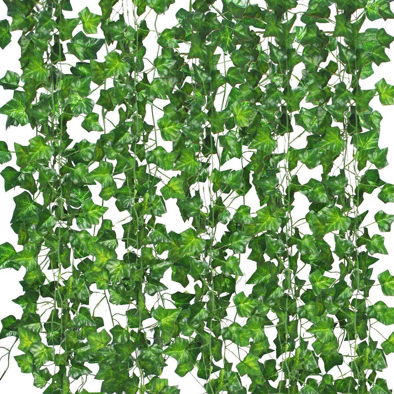12 Pack 7ft Artificial Ivy Leaves Greenery Vine Faux Hanging Plants