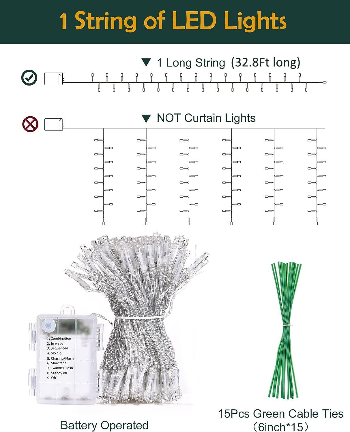 12 Pack 7ft Artificial Ivy Leaves Greenery Vine with LED String Lights