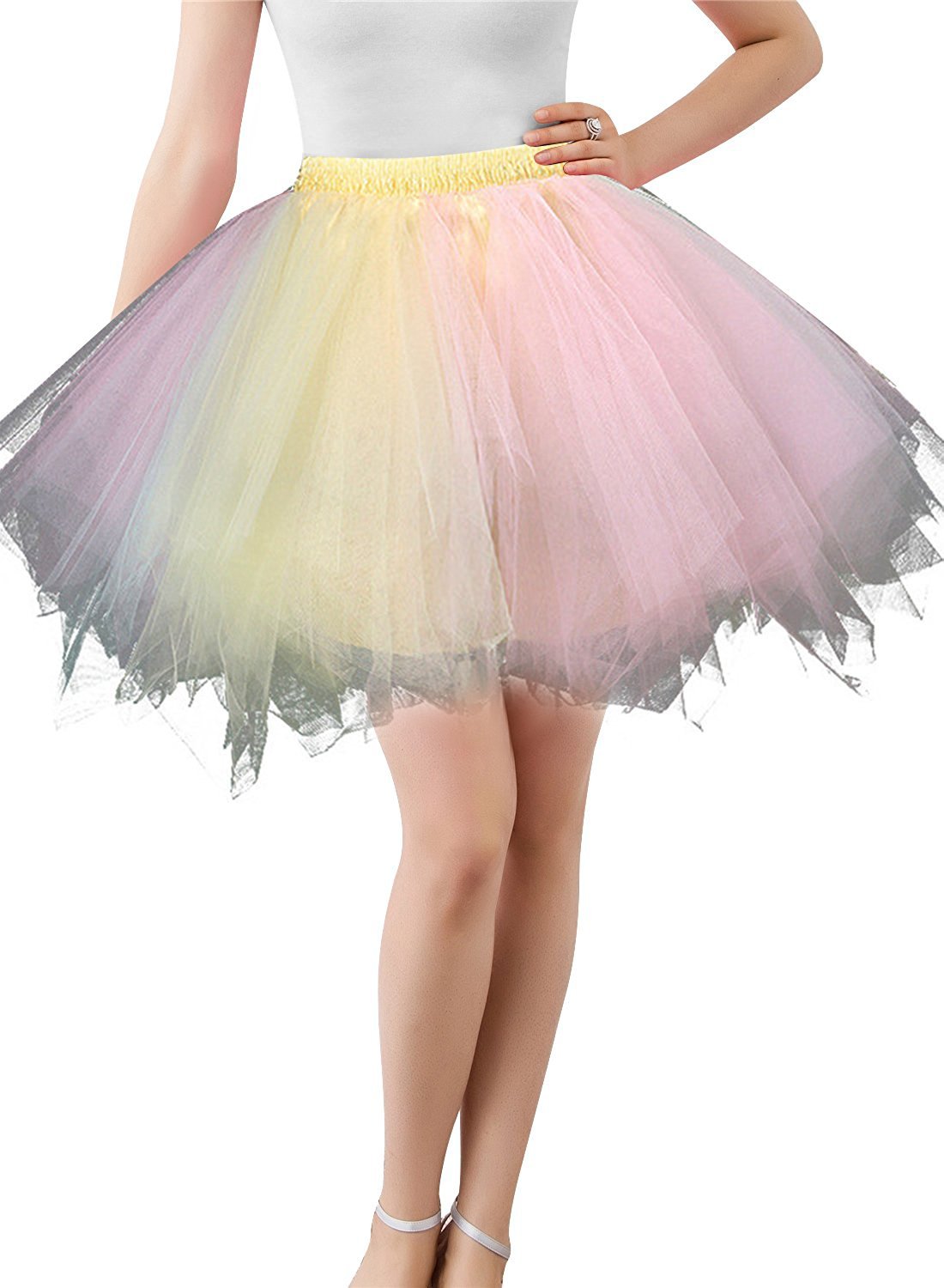 Rosenvy Women's Multicolored Ballet Tulle Tutu Skirt