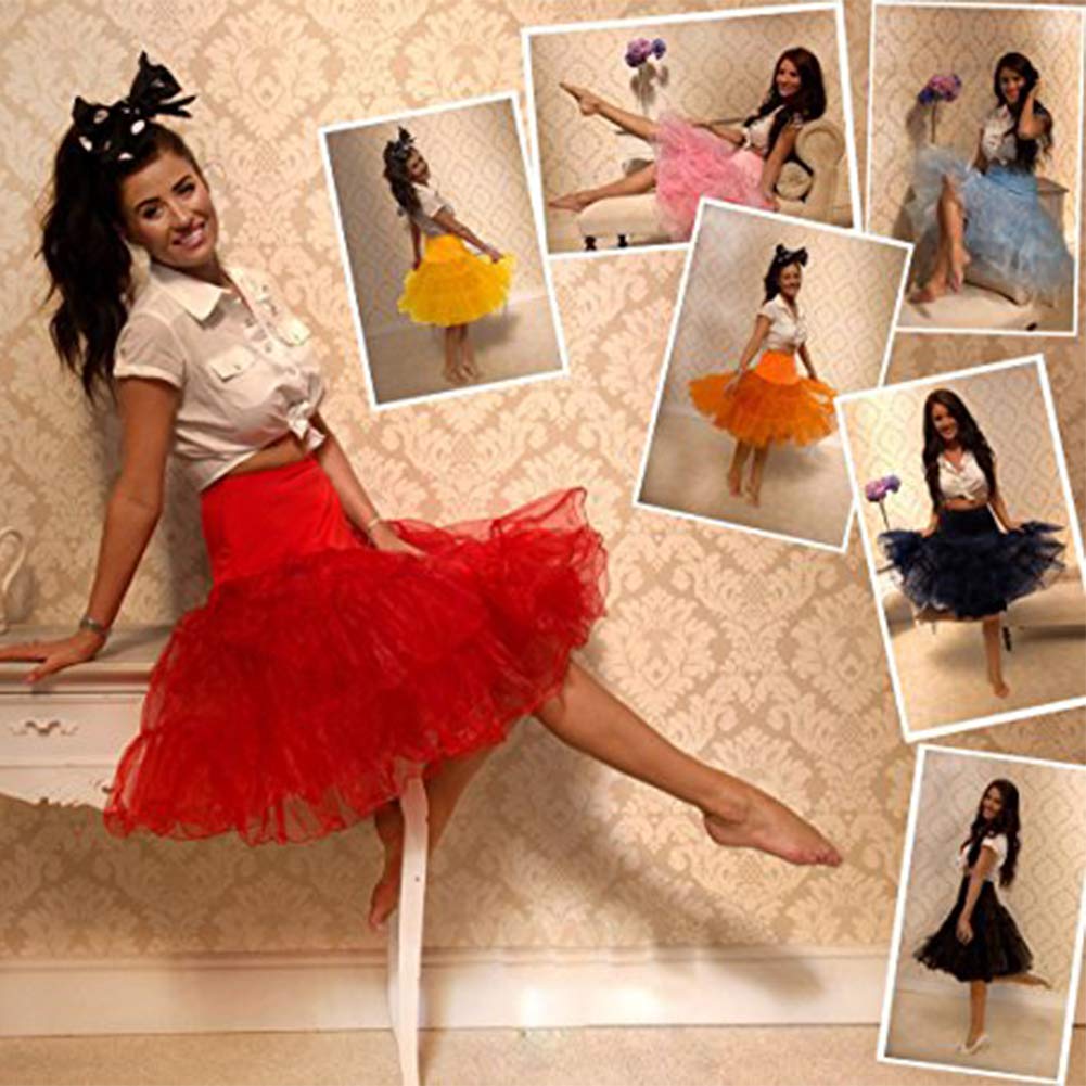 Rosenvy Women's 50s Vintage Rockabilly Petticoat Underskirt