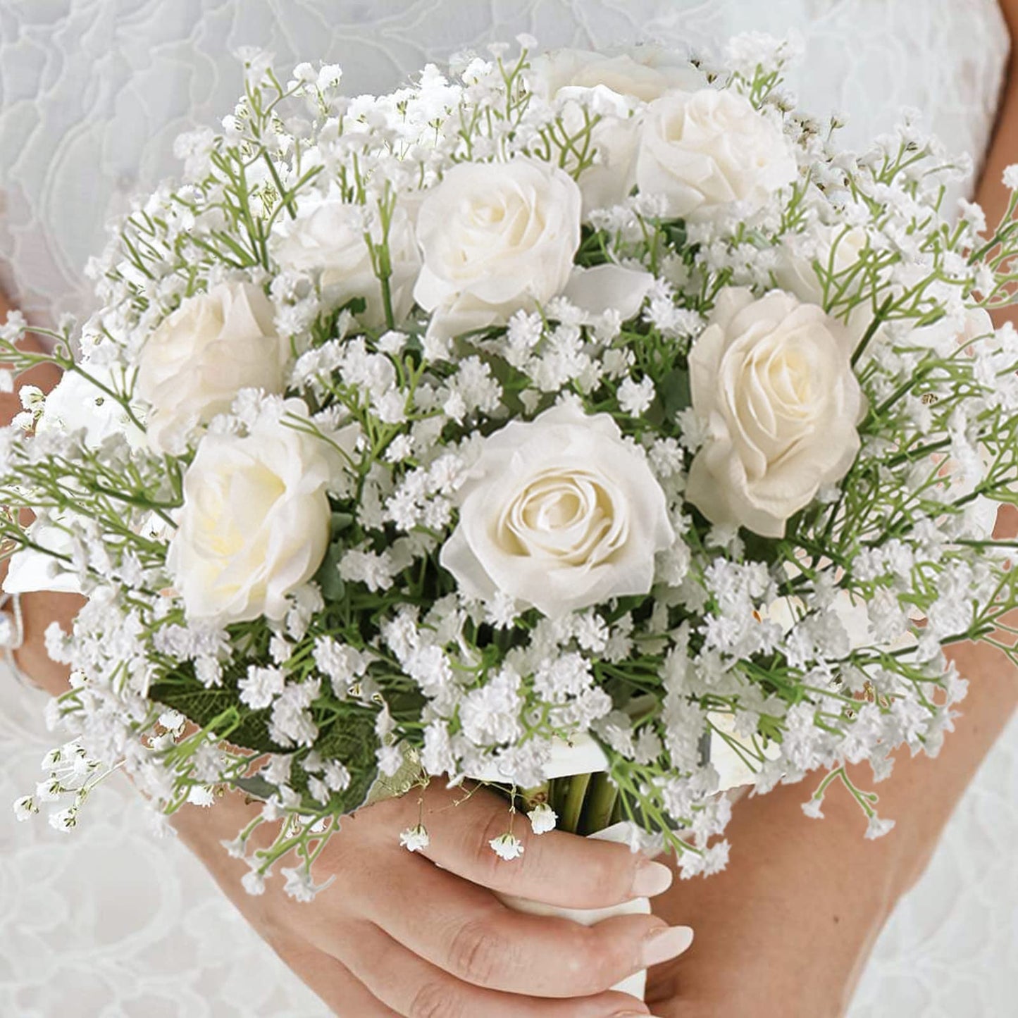 15 Stems 20.5" White Artificial Babys Breath Gypsophila Flowers Bouquet