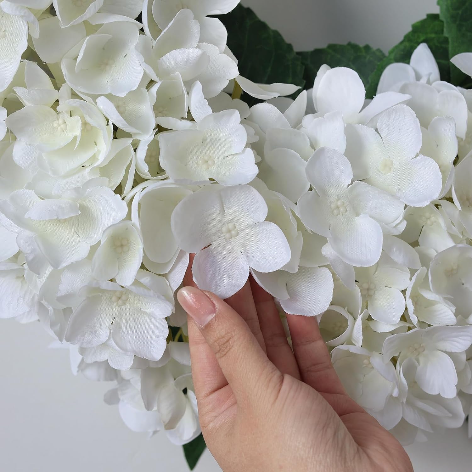 The Ivory Bloom Wreath | 21" Artificial White Hydrangea Front Door Wreath