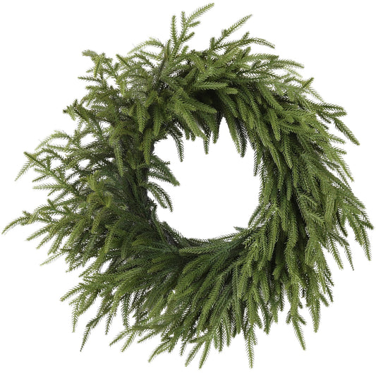 24" Green Real Touch Artificial Christmas Norfolk Pine Wreath