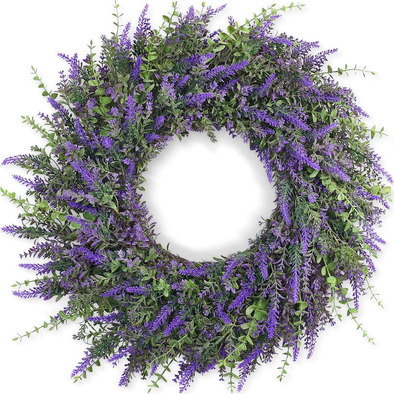 The Lavender Haven Wreath | 26" Artificial Lavender & Eucalyptus Front Door Wreath