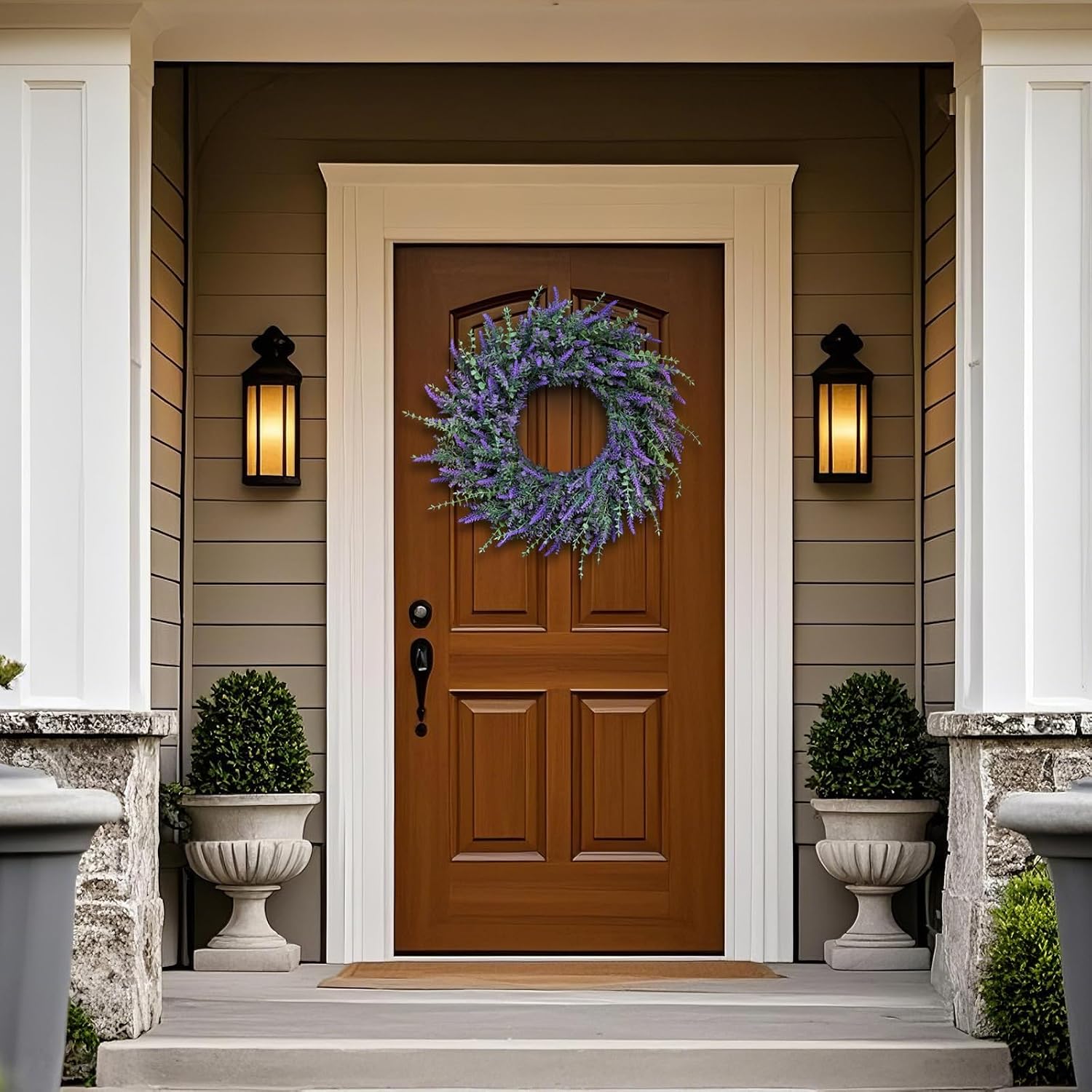 The Lavender Haven Wreath | 26" Artificial Lavender & Eucalyptus Front Door Wreath
