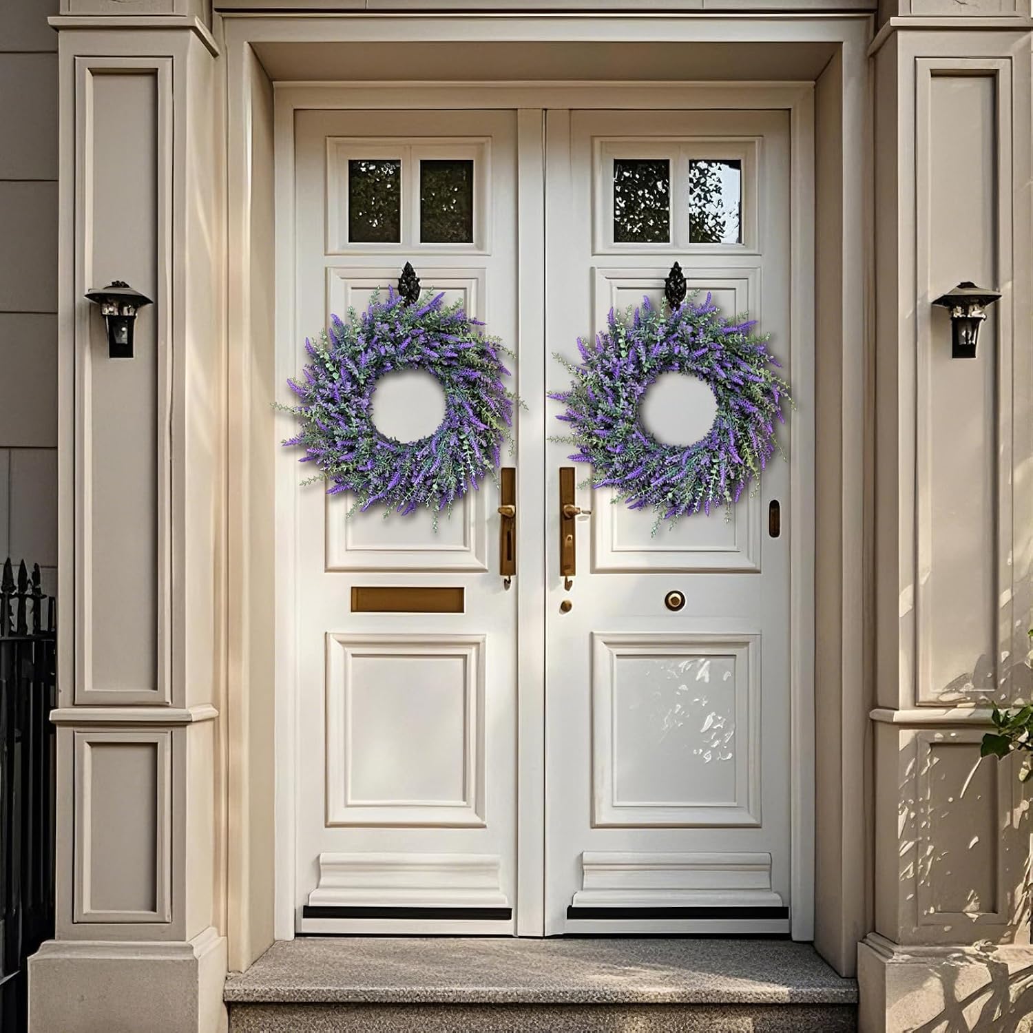 The Lavender Haven Wreath | 26" Artificial Lavender & Eucalyptus Front Door Wreath