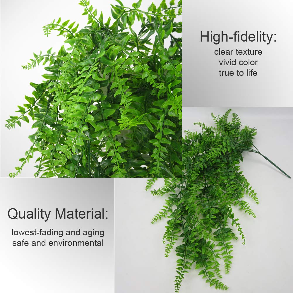 2 Pack 32" Artificial Fern Ivy Leaf Faux Hanging Greenery Plant