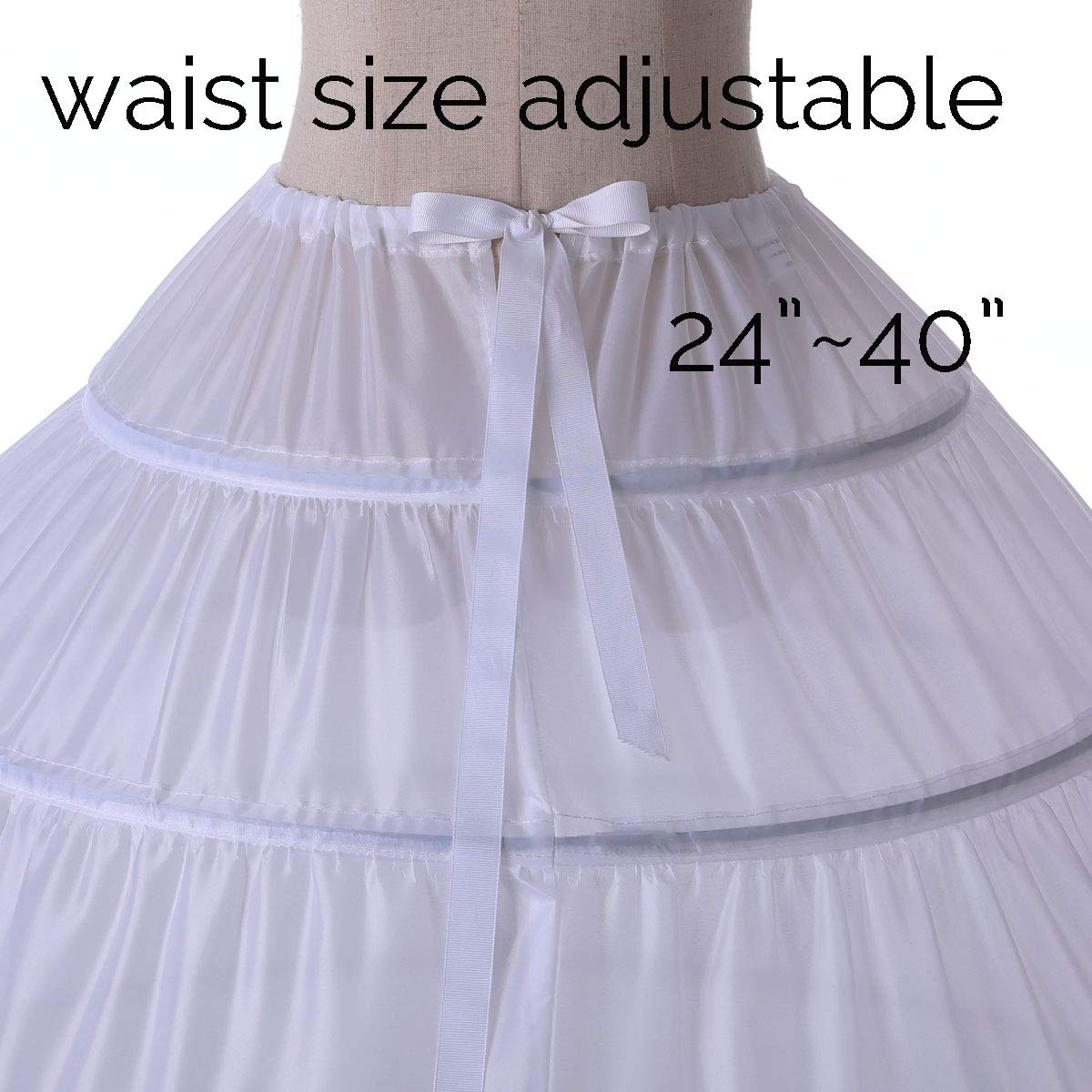 Rosenvy Women’s 6-Hoop Full A-Line Crinoline Petticoat