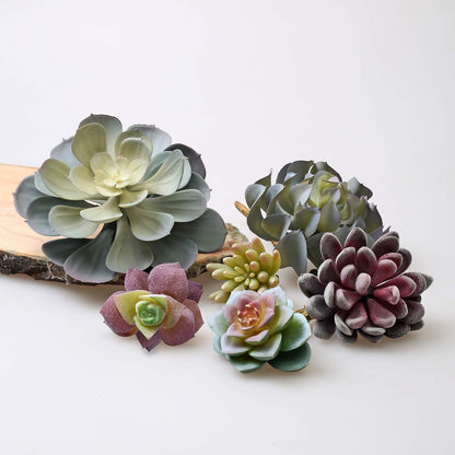 15 Pack Artificial PVC Realistic Textured Succulent Plants