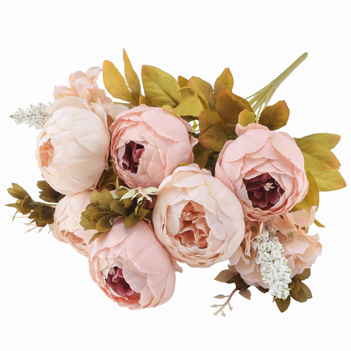 19" Light Pink Vintage Artificial Silk Peony Flower Bouquet