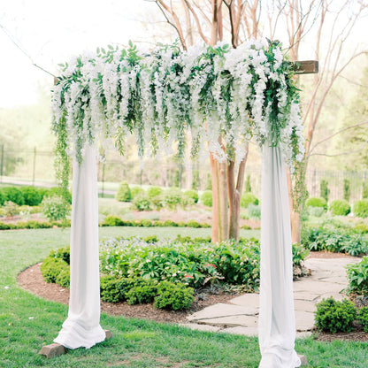 18 Pack 3.7ft White Artificial Wisteria Flower Vines Hanging Plant