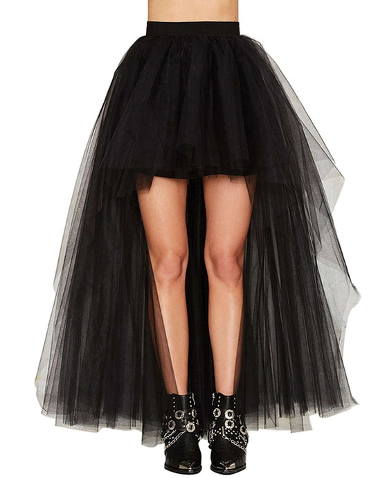Rosenvy Women’s High-Low Tulle Tutu Skirt with Elastic Waist
