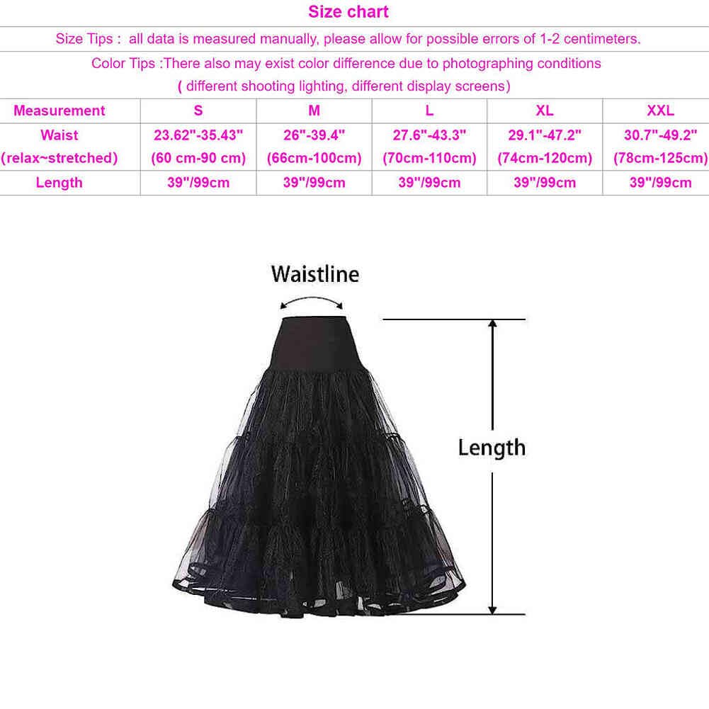 Rosenvy Women's Ankle-Length Crinoline Petticoat Slip
