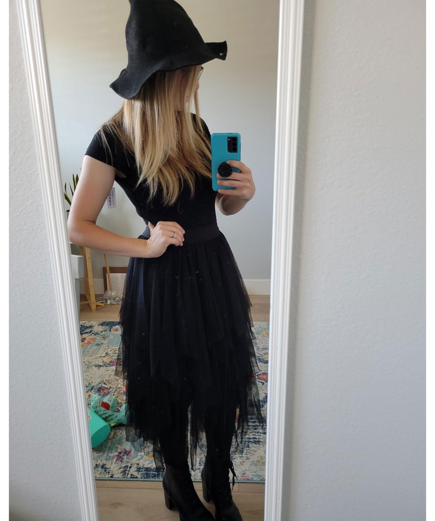 Rosenvy Women's High-Low Layered Tulle Puffy Midi Tutu Skirt