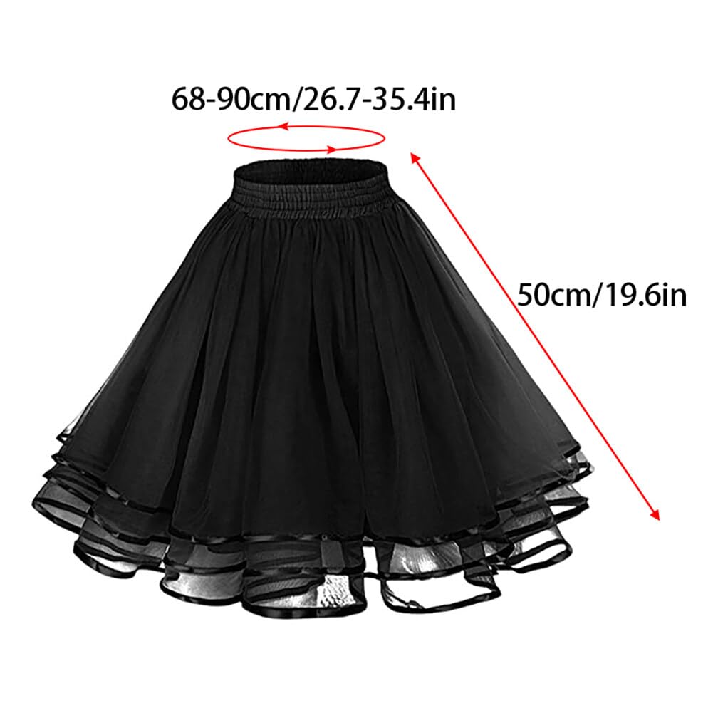Rosenvy Women's 3-Layer Tulle Petticoat Tutu Underskirt