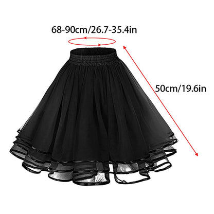 Rosenvy Women's 3-Layer Tulle Petticoat Tutu Underskirt