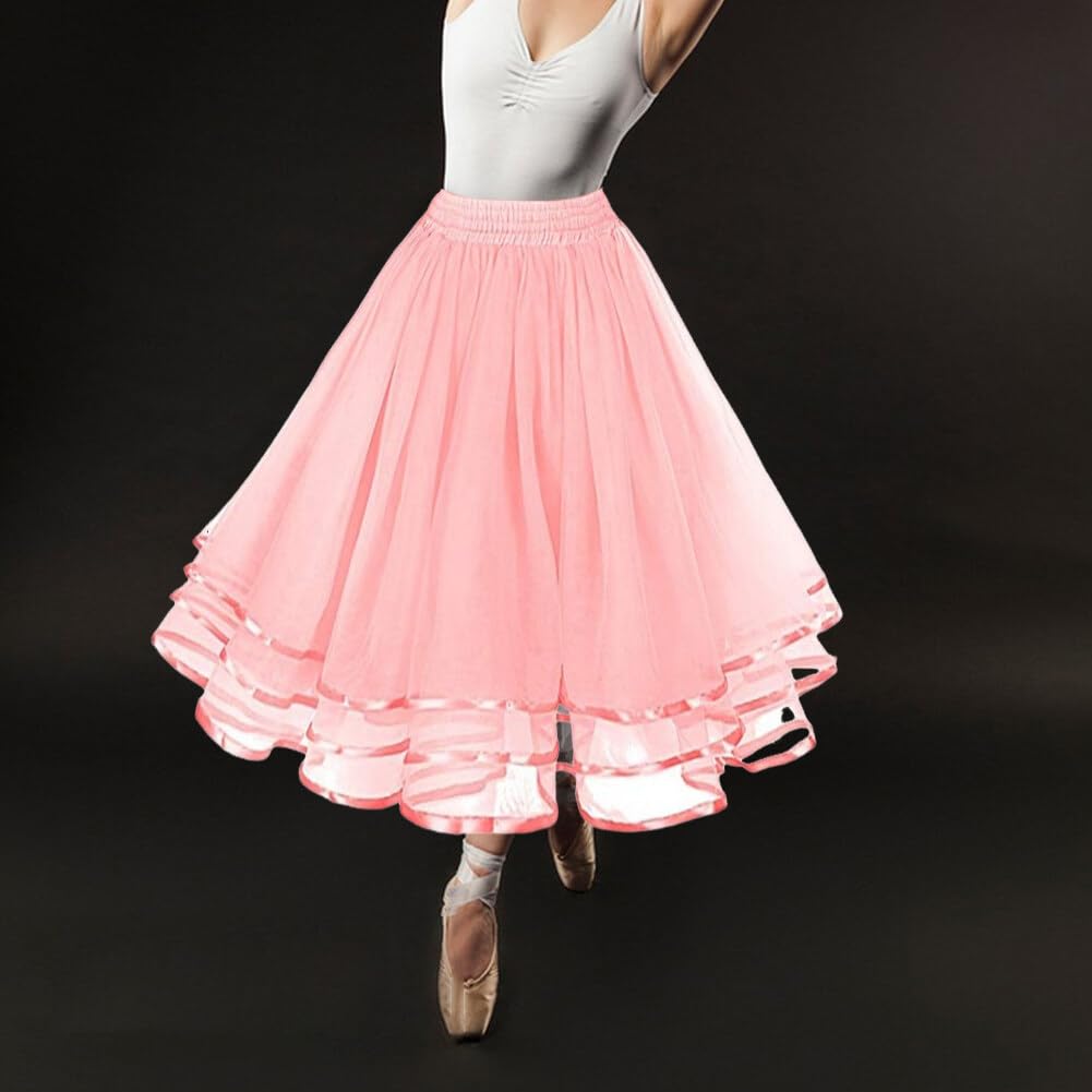 Rosenvy Women's 3-Layer Tulle Petticoat Tutu Underskirt