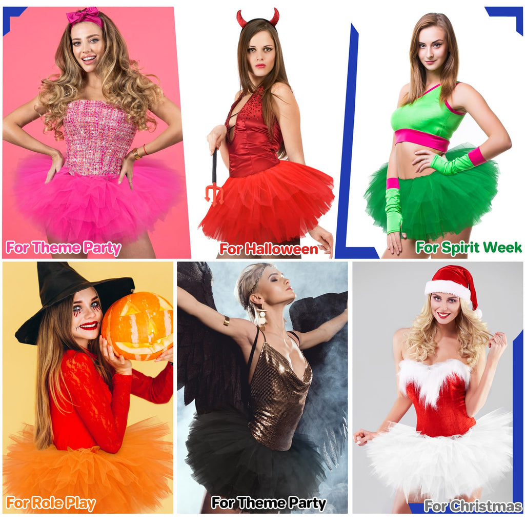 Rosenvy Women's Fluffy 5-Layer Tulle Tutu Skirt