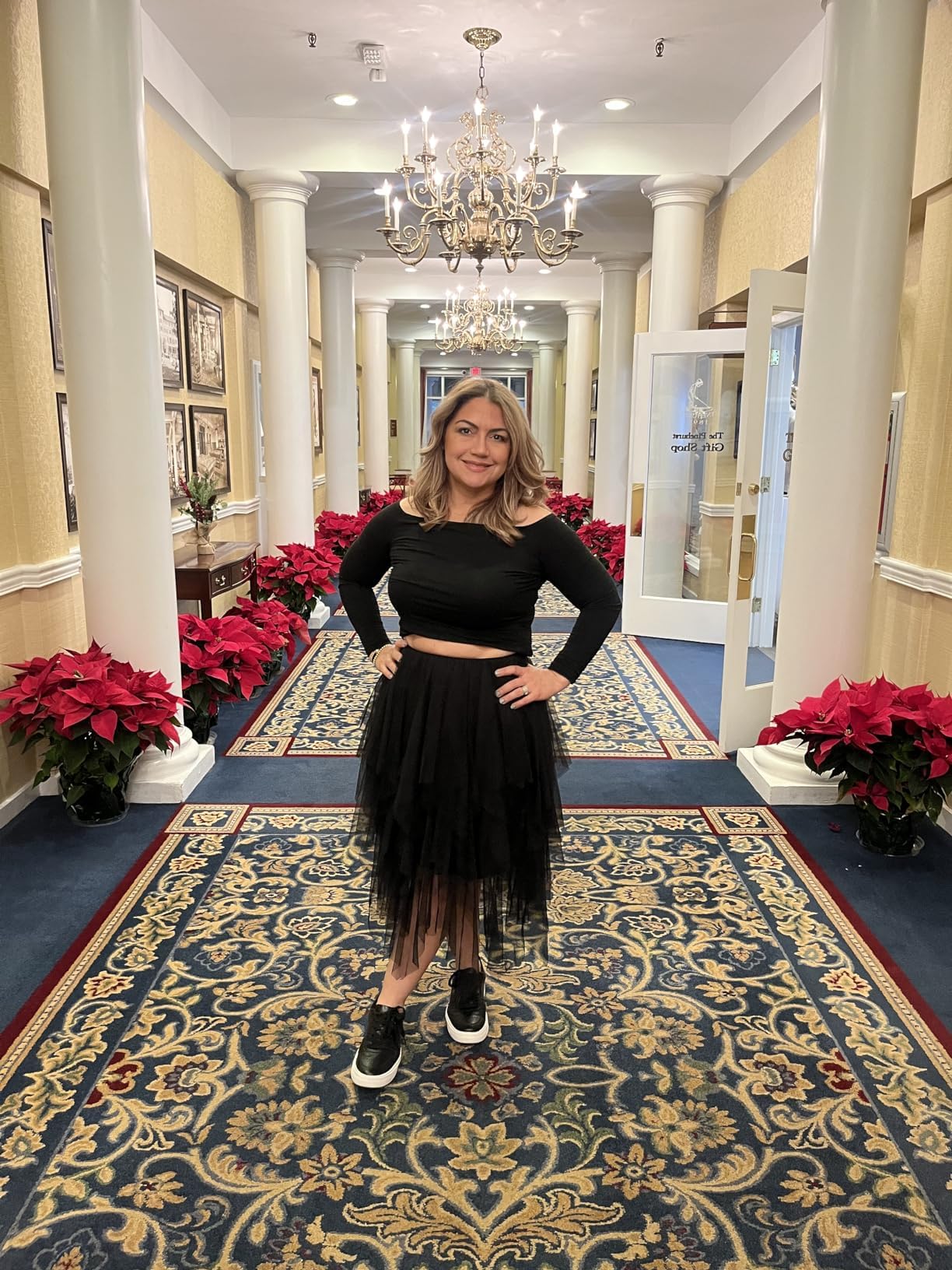 Rosenvy Women's High-Low Layered Tulle Puffy Midi Tutu Skirt