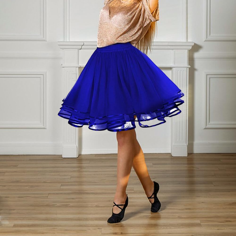 Rosenvy Women's 3-Layer Tulle Petticoat Tutu Underskirt