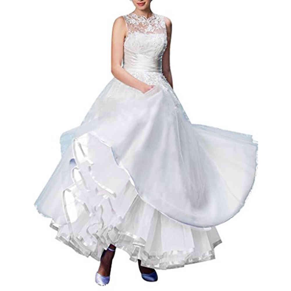 Rosenvy Women's Ankle-Length Crinoline Petticoat Slip