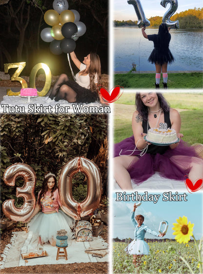 Rosenvy Women's Fluffy High-Low Layered Tulle Tutu Skirt