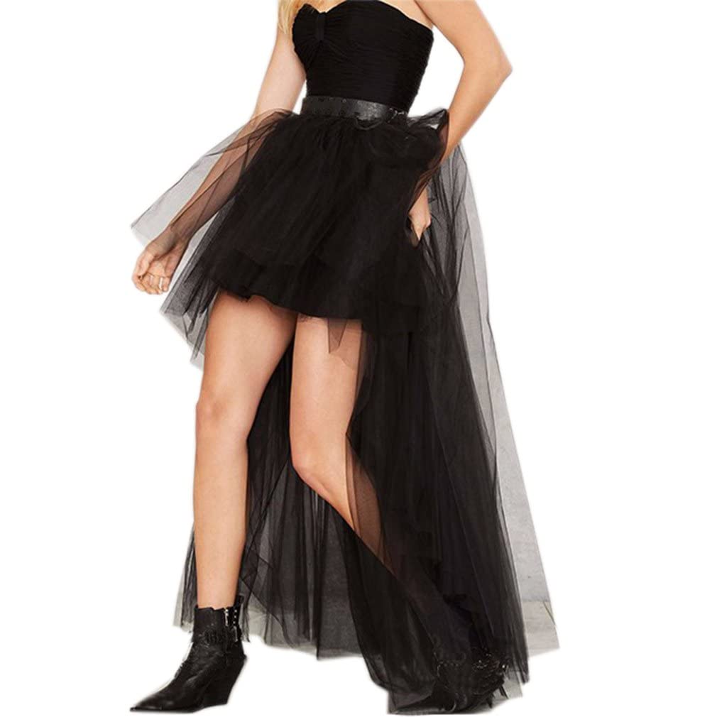 Rosenvy Women’s High-Low Tulle Tutu Skirt with Elastic Waist