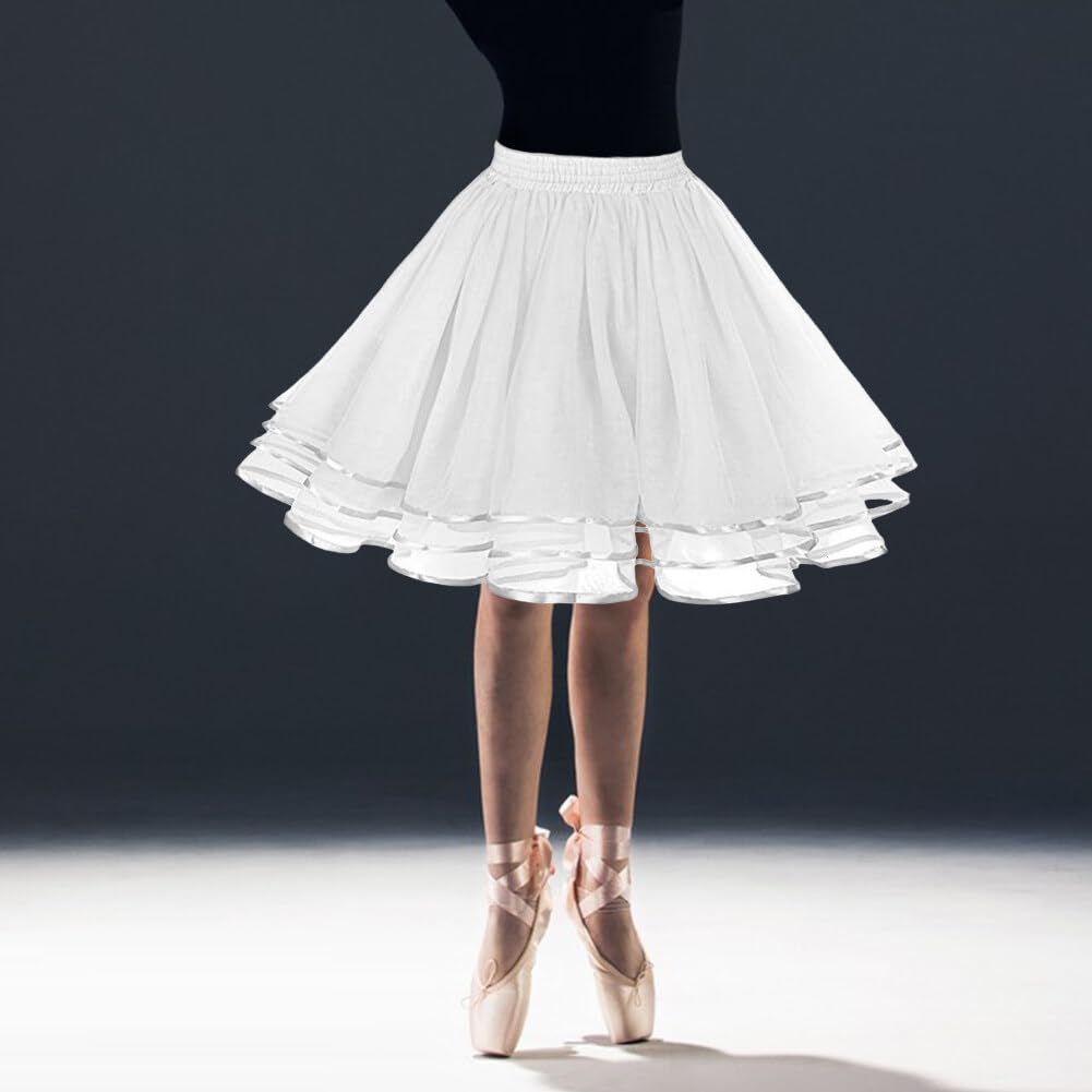 Rosenvy Women's 3-Layer Tulle Petticoat Tutu Underskirt