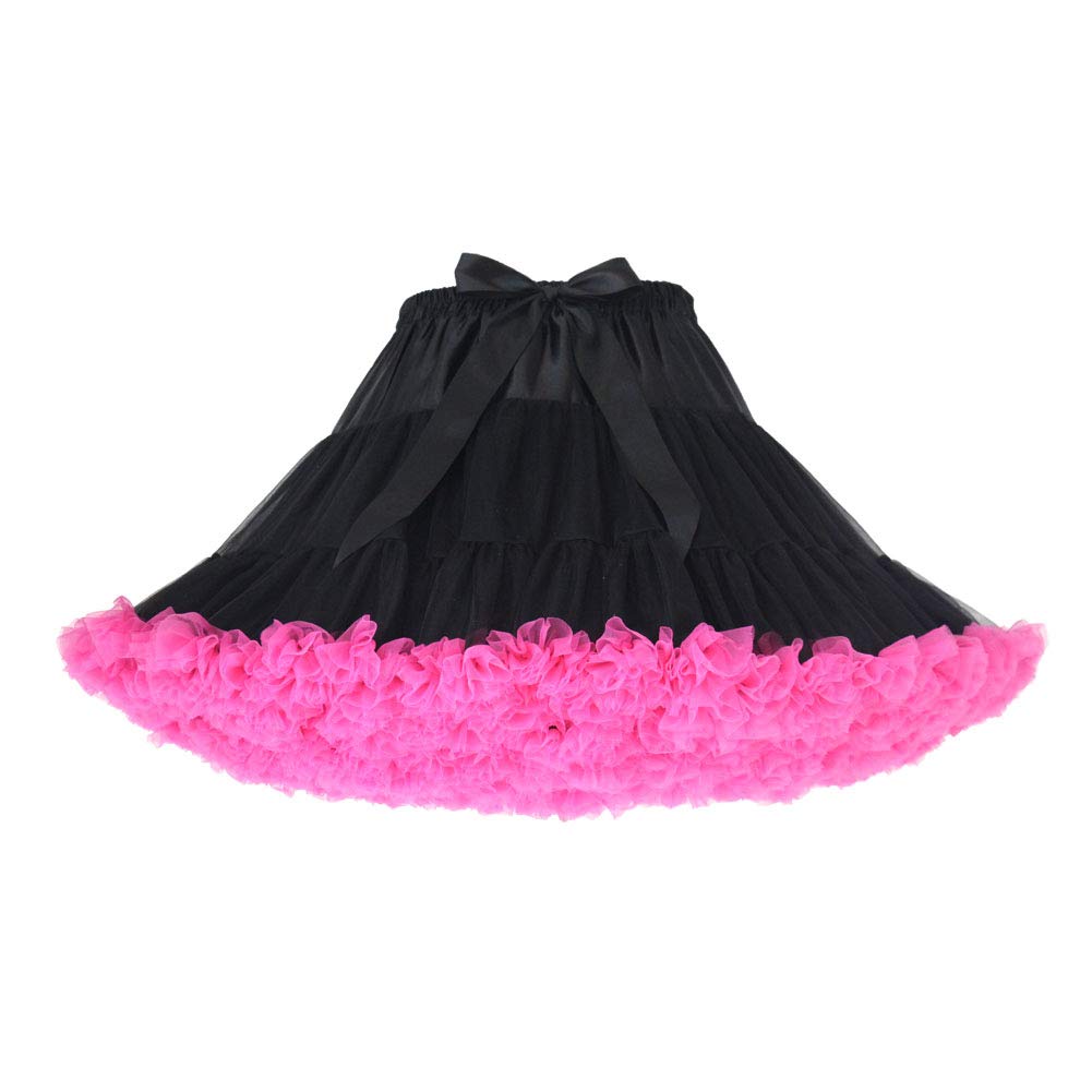 Rosenvy Women's Elastic Waist Puffy Tulle Tutu Skirt