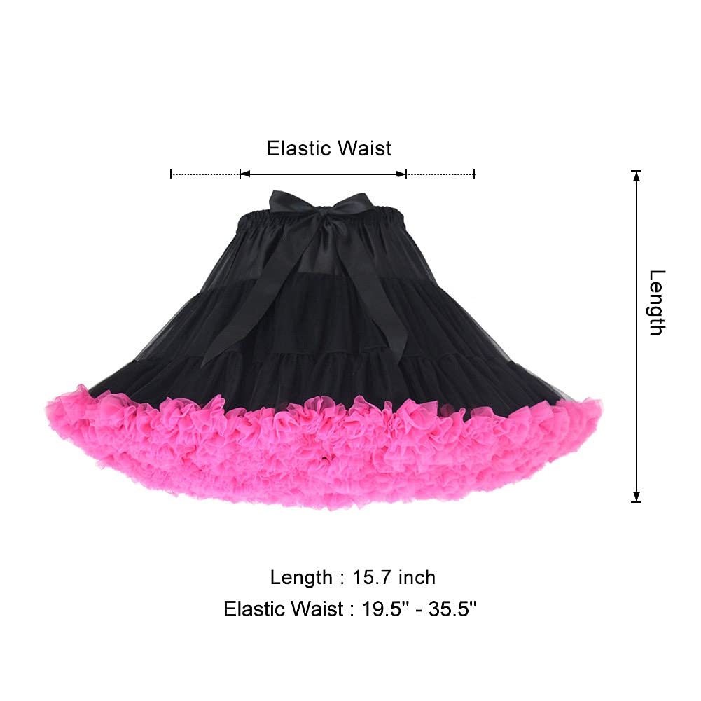 Rosenvy Women's Elastic Waist Puffy Tulle Tutu Skirt