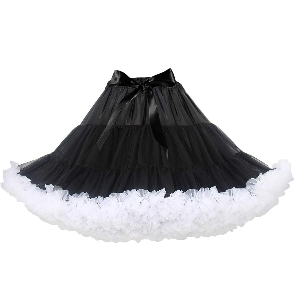 Rosenvy Women's Elastic Waist Puffy Tulle Tutu Skirt