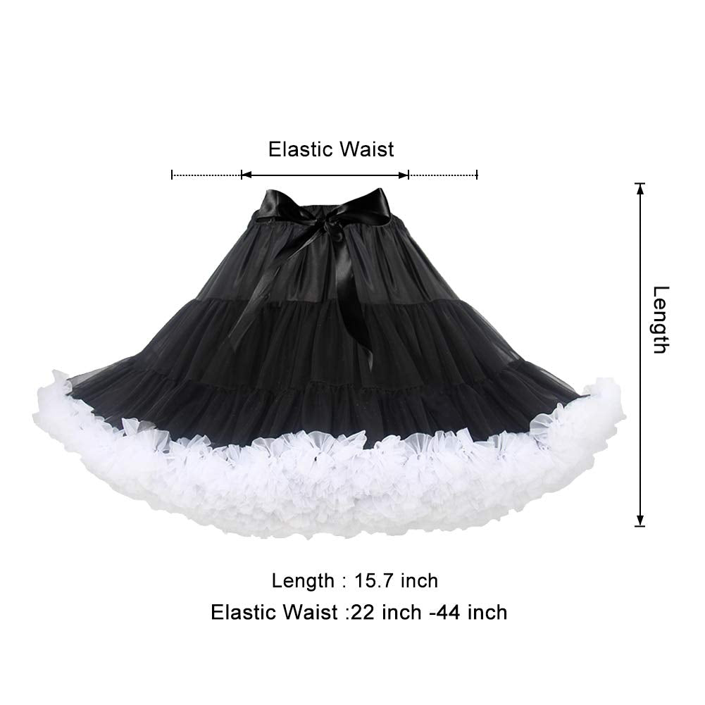Rosenvy Women's Elastic Waist Puffy Tulle Tutu Skirt