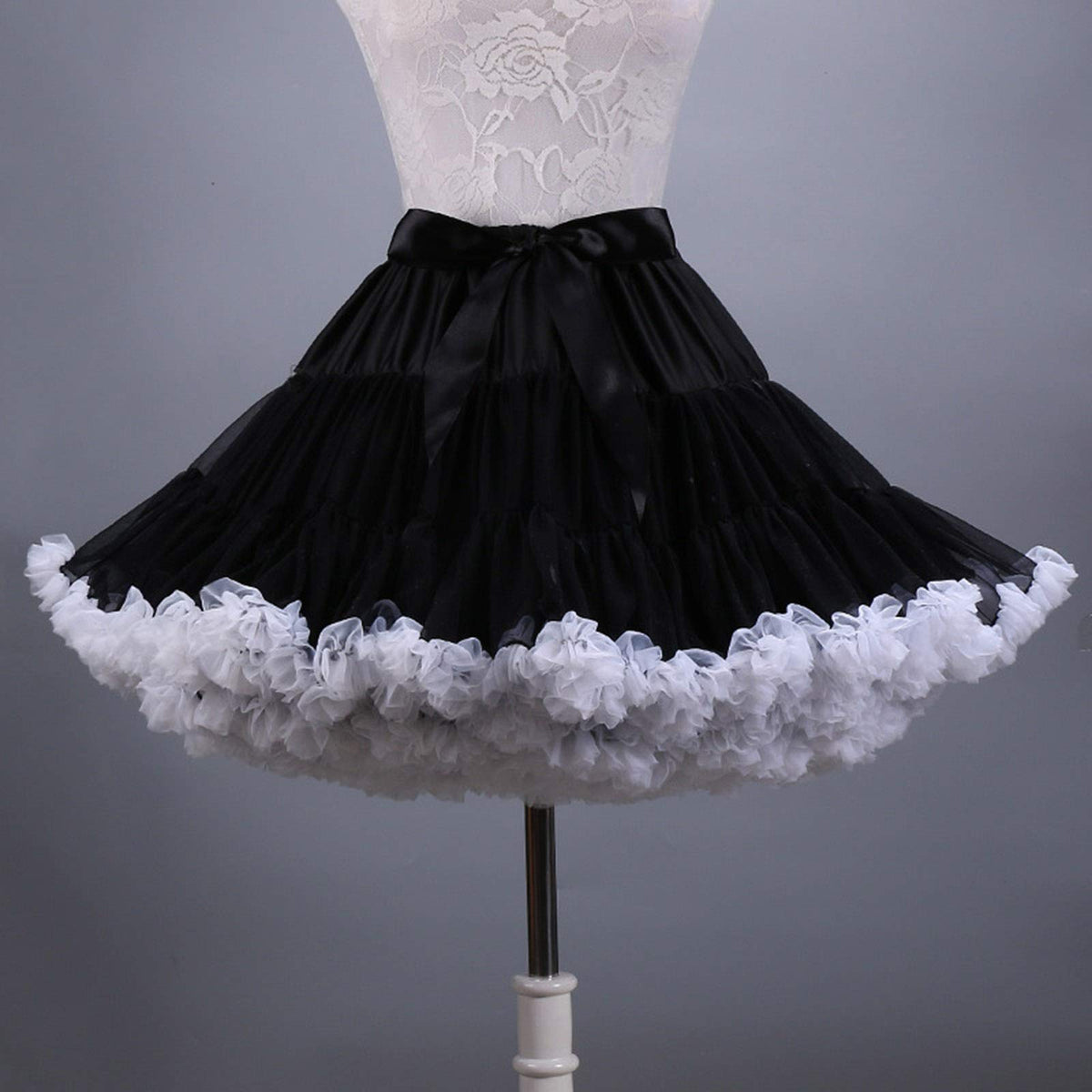 ROSENVY Colette Colorblock Ruffled Tulle Tutu Skirt