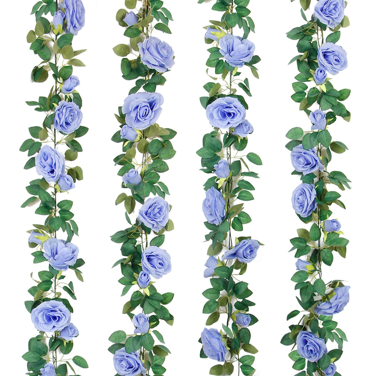 4 Pack 6.5ft Artificial Silk Rose Garland Flower Hanging Vine