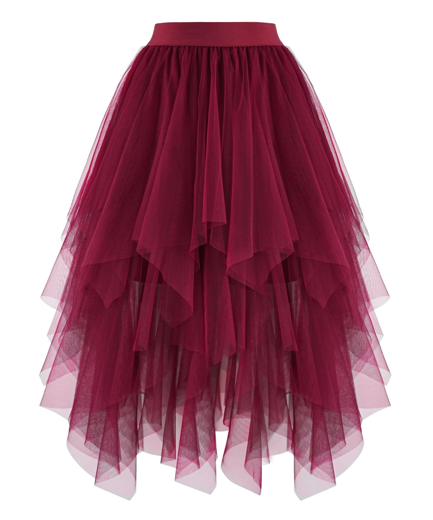 Rosenvy Women's High-Low Layered Tulle Puffy Midi Tutu Skirt
