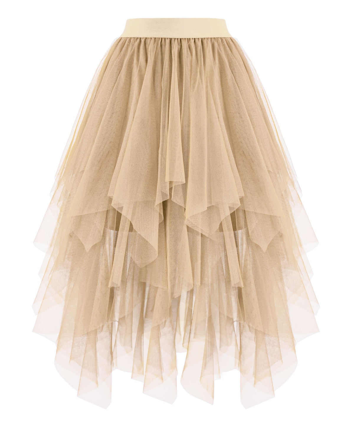 ROSENVY Elara Handkerchief Tulle Midi Skirt