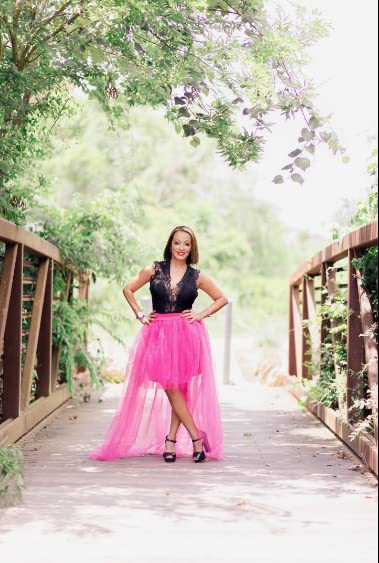 Rosenvy Women’s High-Low Tulle Tutu Skirt with Elastic Waist