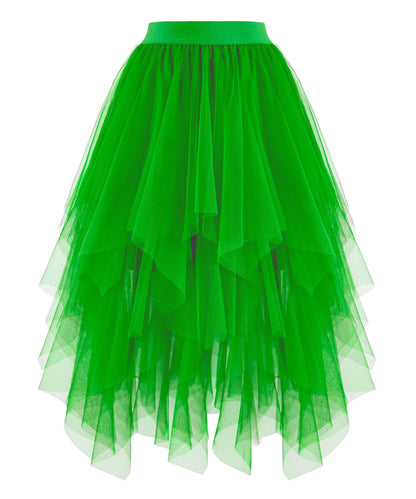 Rosenvy Women's High-Low Layered Tulle Puffy Midi Tutu Skirt