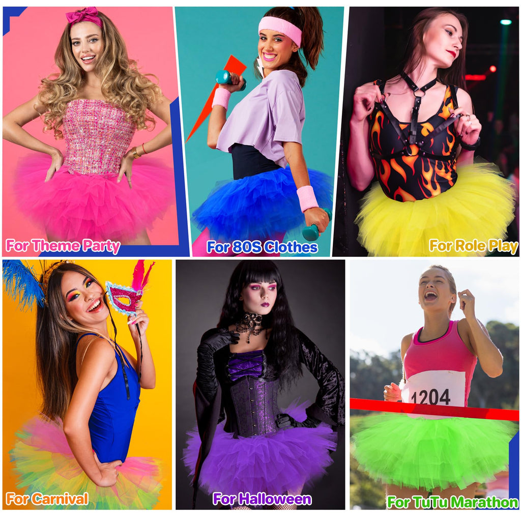 Rosenvy Women's Fluffy 5-Layer Tulle Tutu Skirt