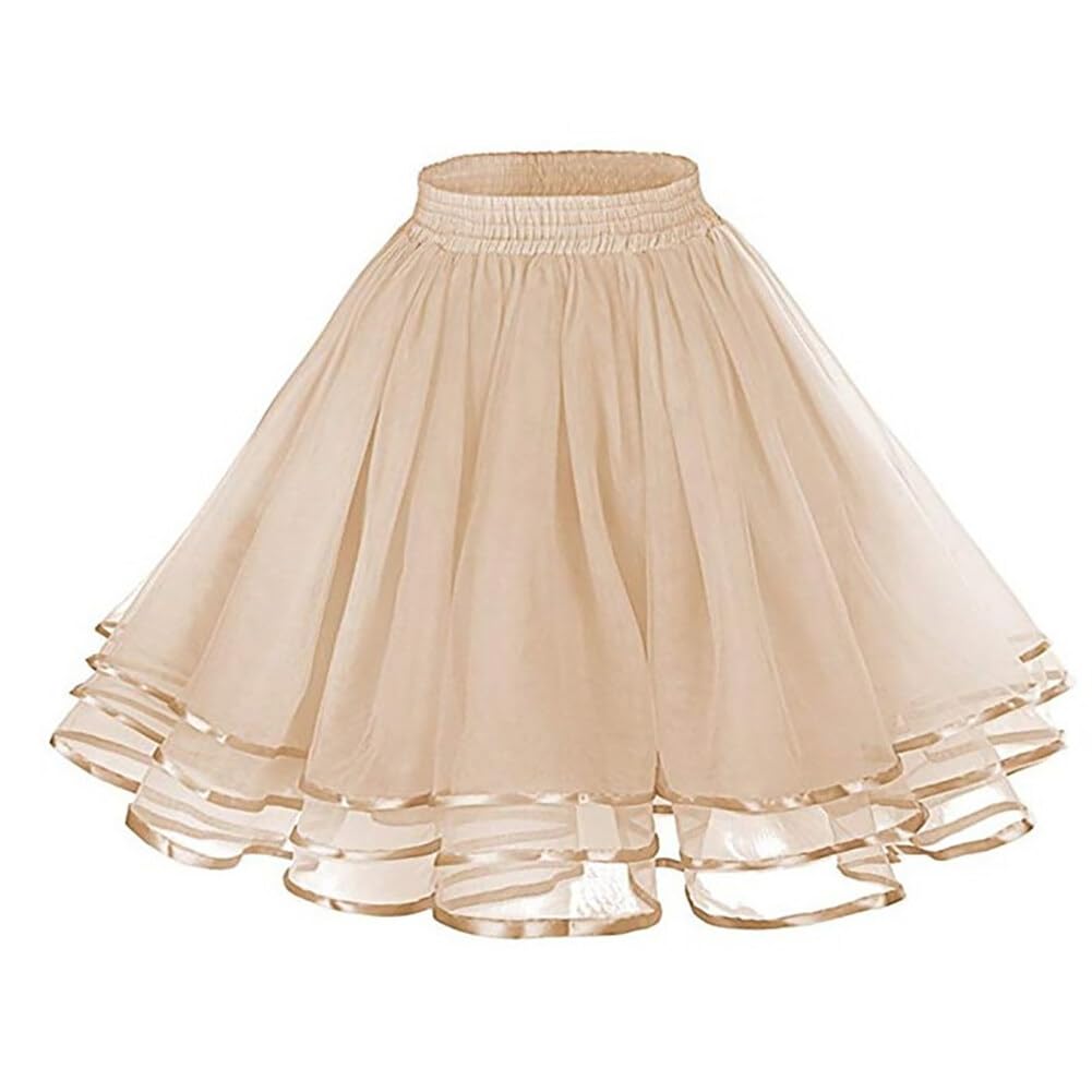 Rosenvy Women's 3-Layer Tulle Petticoat Tutu Underskirt
