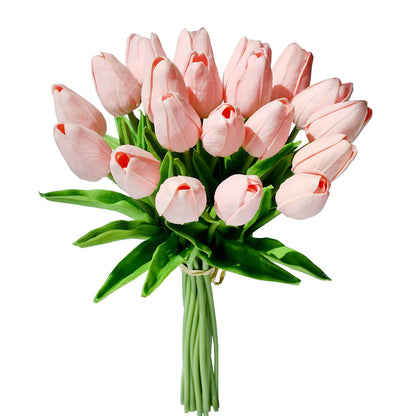 20 Stems 13.5" Real Touch Artificial PU Tulip Flower Bouquets