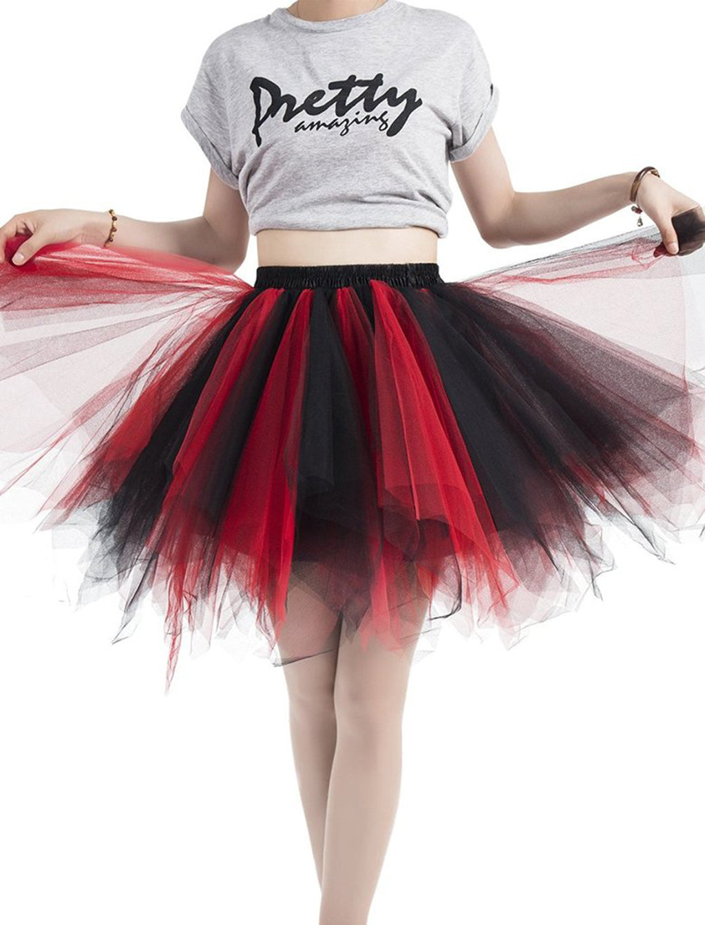 ROSENVY Camille Colorblock Tulle Tutu Skirt