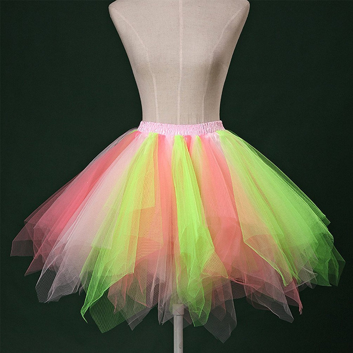 ROSENVY Camille Colorblock Tulle Tutu Skirt