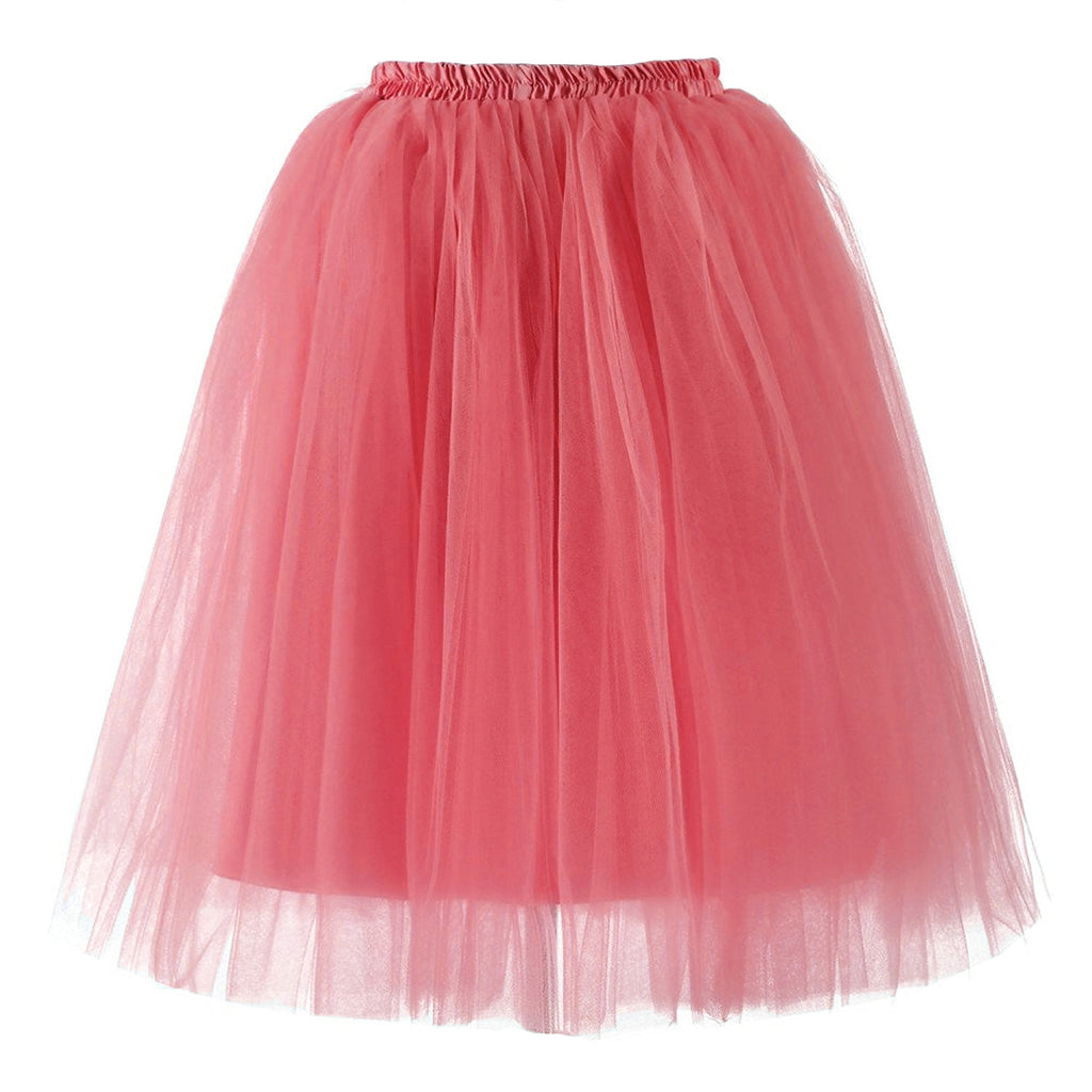 Rosenvy Women's A-Line Knee-Length Tulle Petticoat Skirt