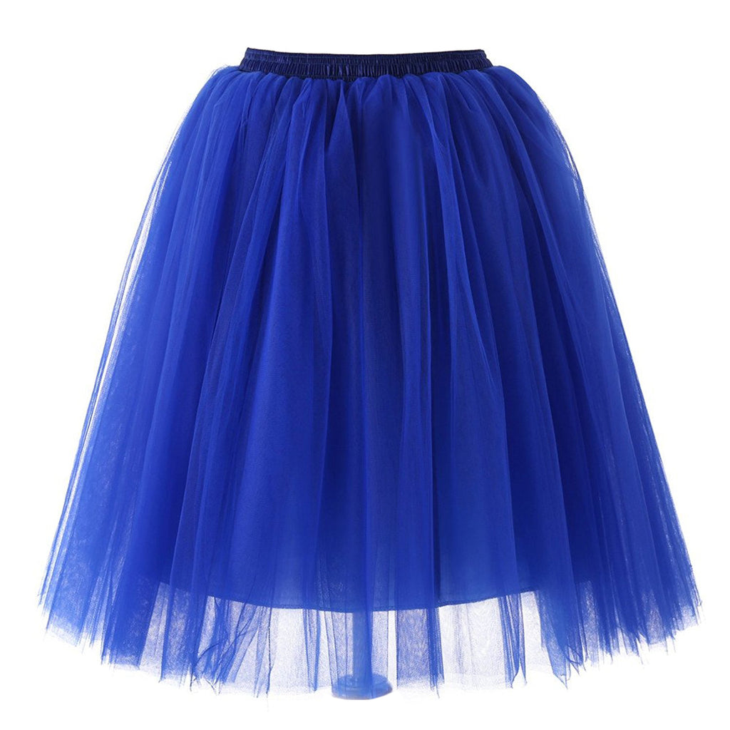 Rosenvy Women's A-Line Knee-Length Tulle Petticoat Skirt