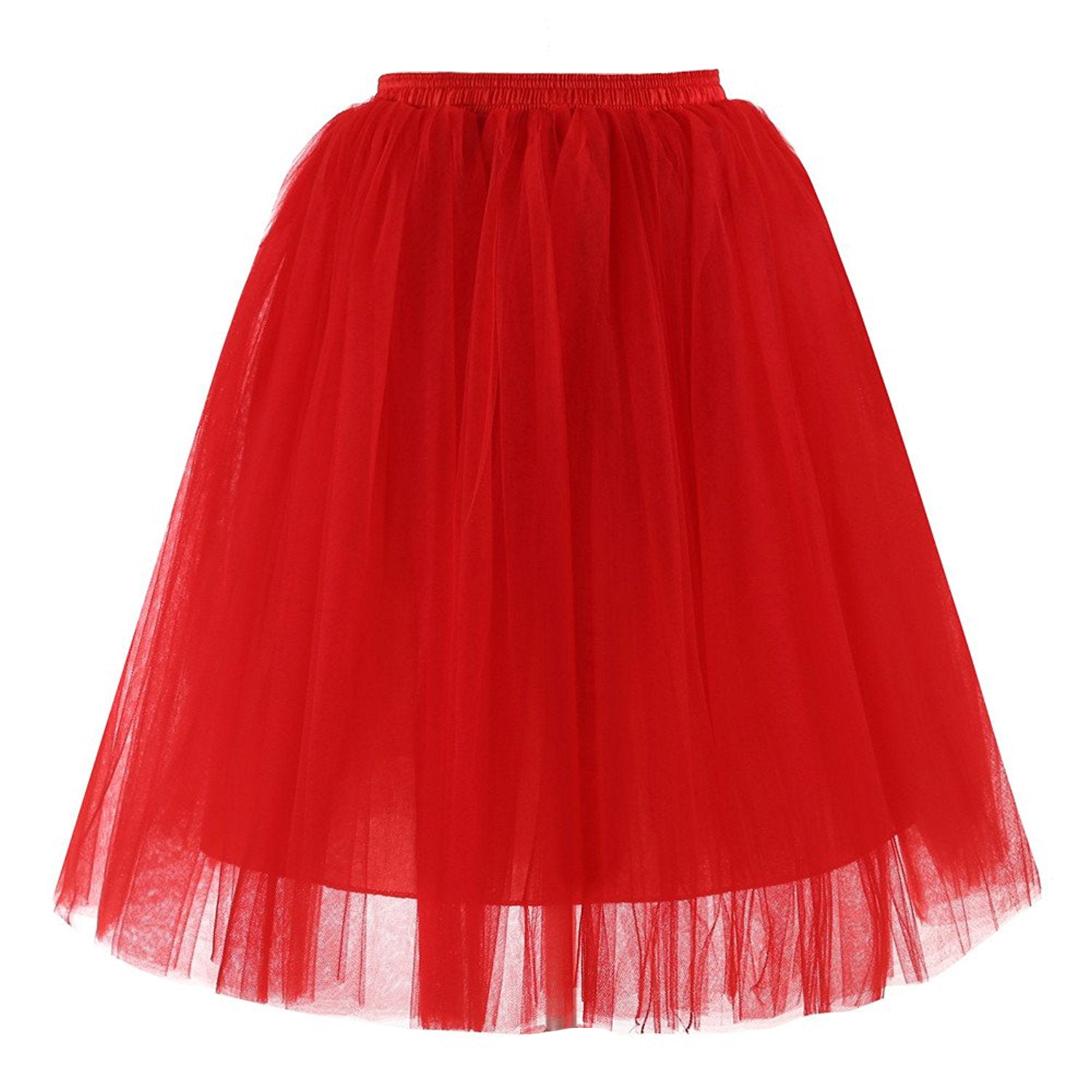 Rosenvy Women's A-Line Knee-Length Tulle Petticoat Skirt