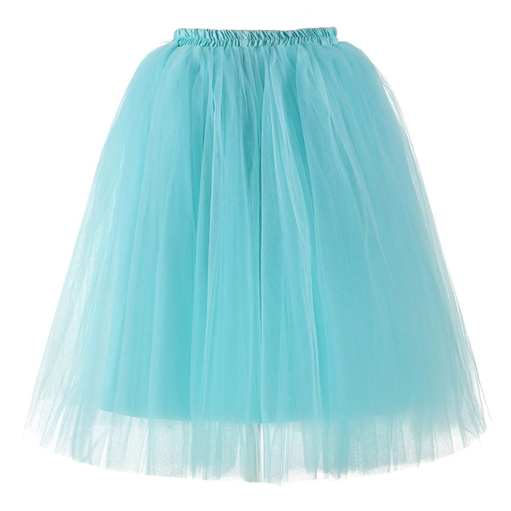 Rosenvy Women's A-Line Knee-Length Tulle Petticoat Skirt