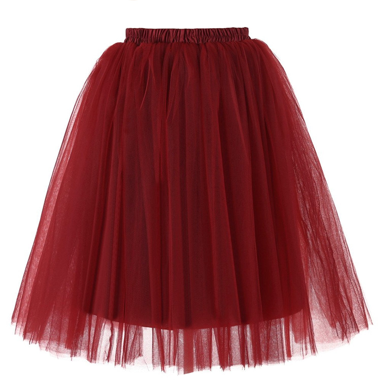 Rosenvy Women's A-Line Knee-Length Tulle Petticoat Skirt