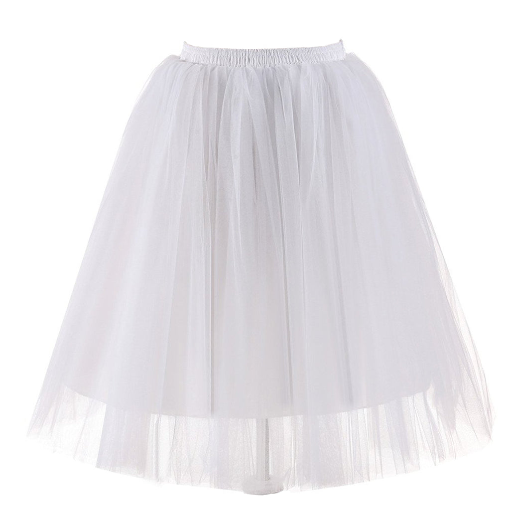 Rosenvy Women's A-Line Knee-Length Tulle Petticoat Skirt
